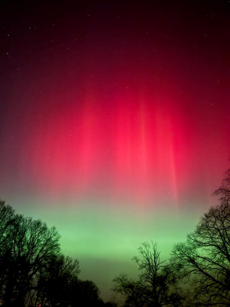 Kosmisches Wetter auf seine schönste Weise. Rote und grüne Polarllichter über Norddeutschland am 19.1.26