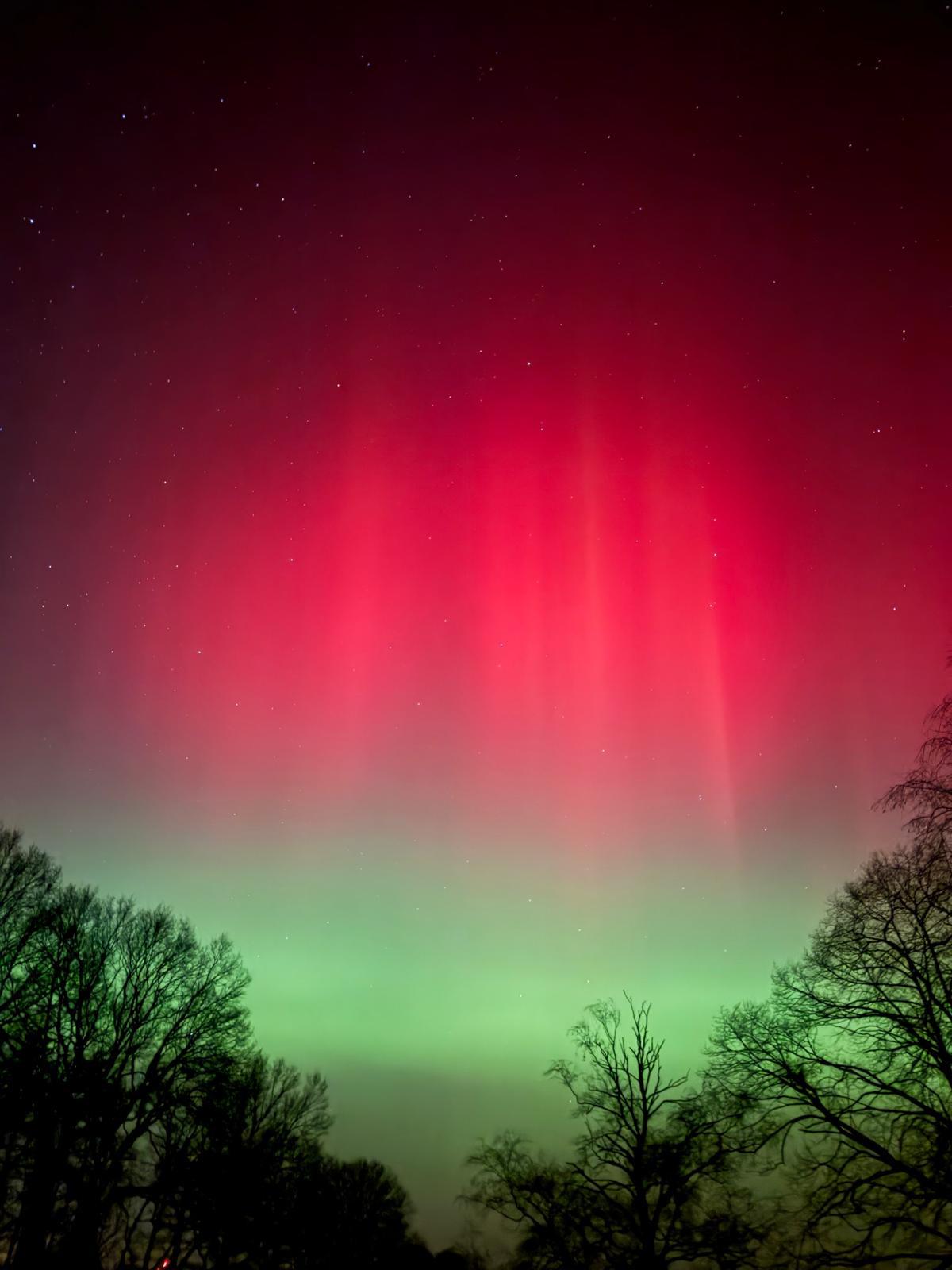 Kosmisches Wetter auf seine schönste Weise. Rote und grüne Polarllichter über Norddeutschland am 19.1.26