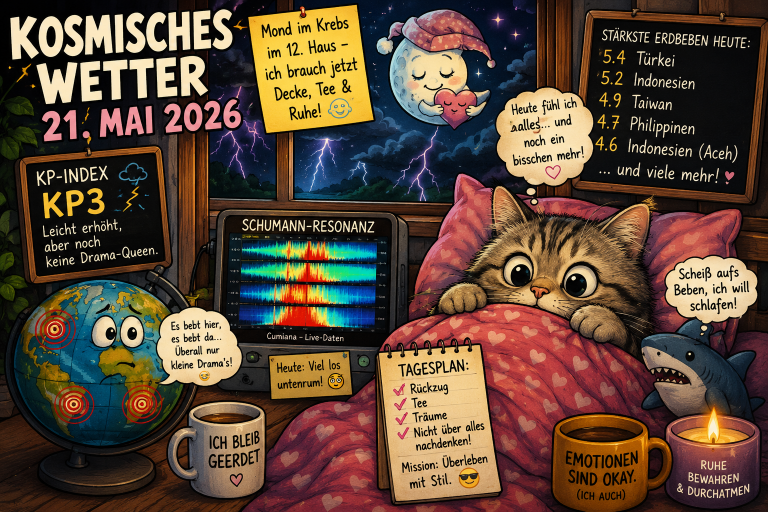 Kosmisches Wetter am 21. Mai 2026: Zwischen Traumfeld und Erdbewegung 🌊⚡