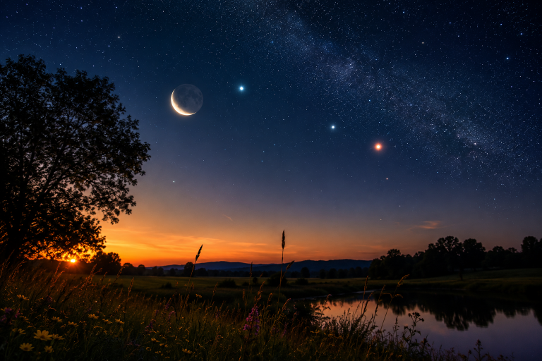 Kosmische News 22.–28. Juni 2026: Der Mond wandert durch die alten Sternengeschichten des Himmels