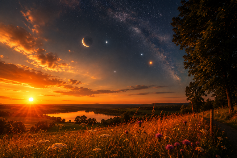 Kosmische News Ende Juni 2026: Merkur, Antares, Plejaden und der Erdbeermond